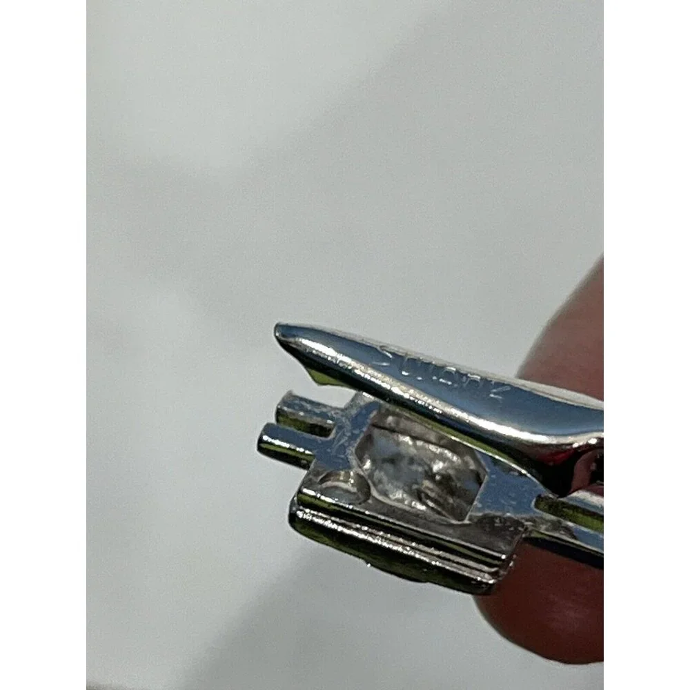 Vintage Swank Silver Fish Cuff Links And Matching Tie Clip Bar